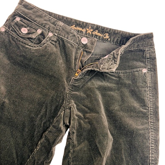 Vintage Y2K Arizona Jean Co Size 3 Green Flared Corduroy Jeans Pants Low Waist - Picture 4 of 9